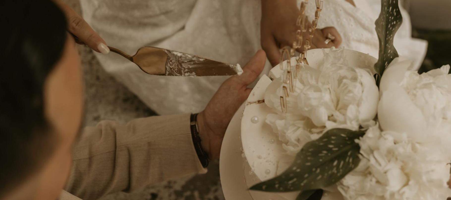 Handcrafted wedding cake in progress